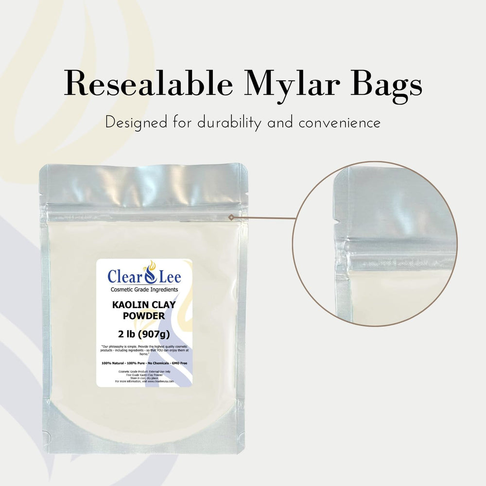 ClearLee kaolin clay blended with rose water in glass jar for a hydrating mask