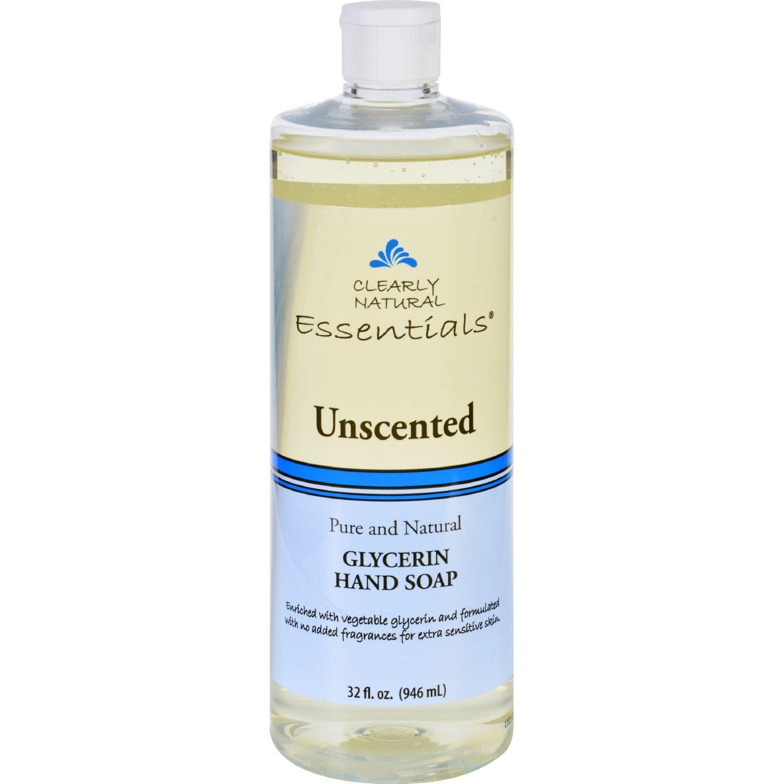 Clearly Natural front bottle showing unscented refill for soft hydrated hands
