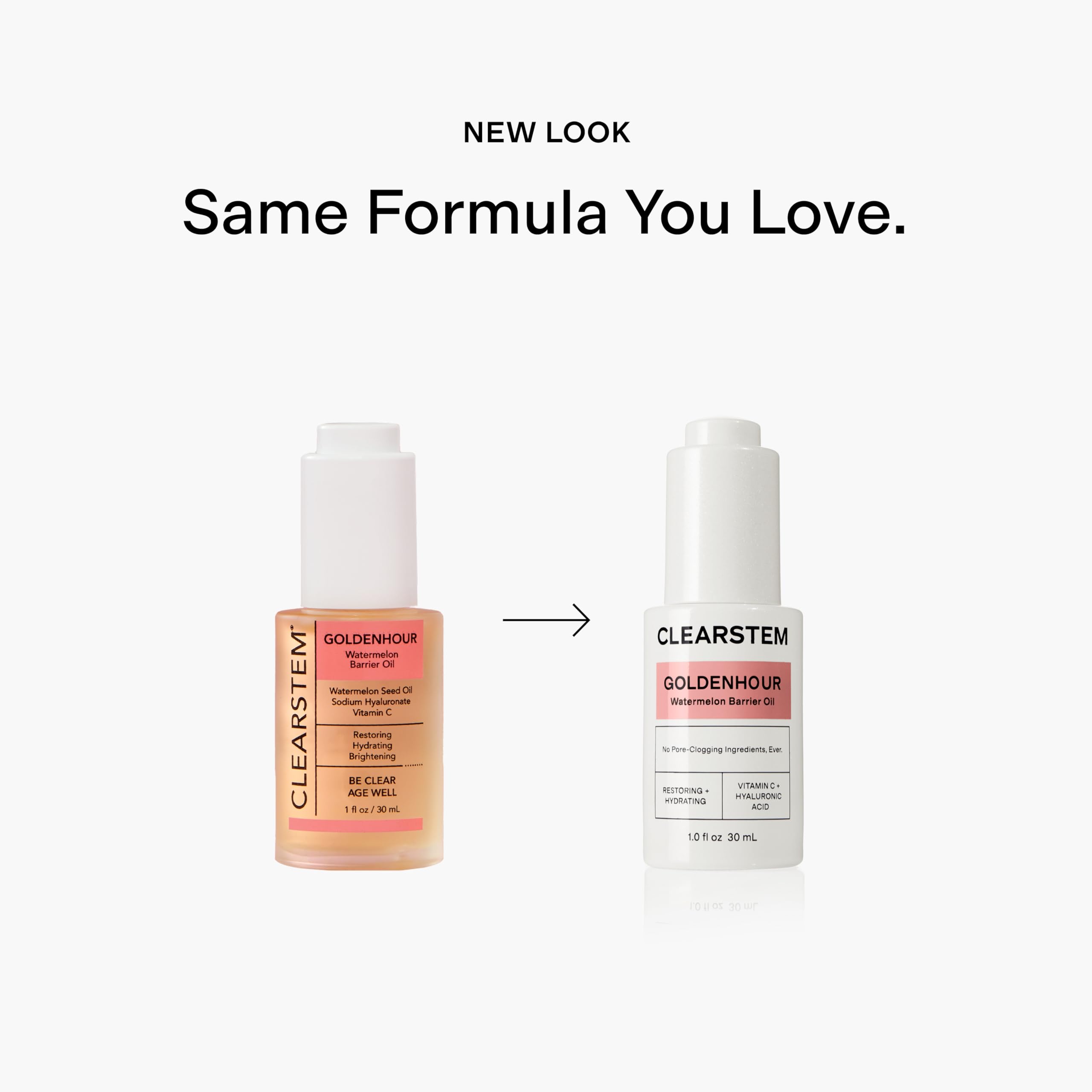CLEARSTEM lifestyle scene of morning light and GOLDENHOUR oil conveying fresh, radiant skin finish