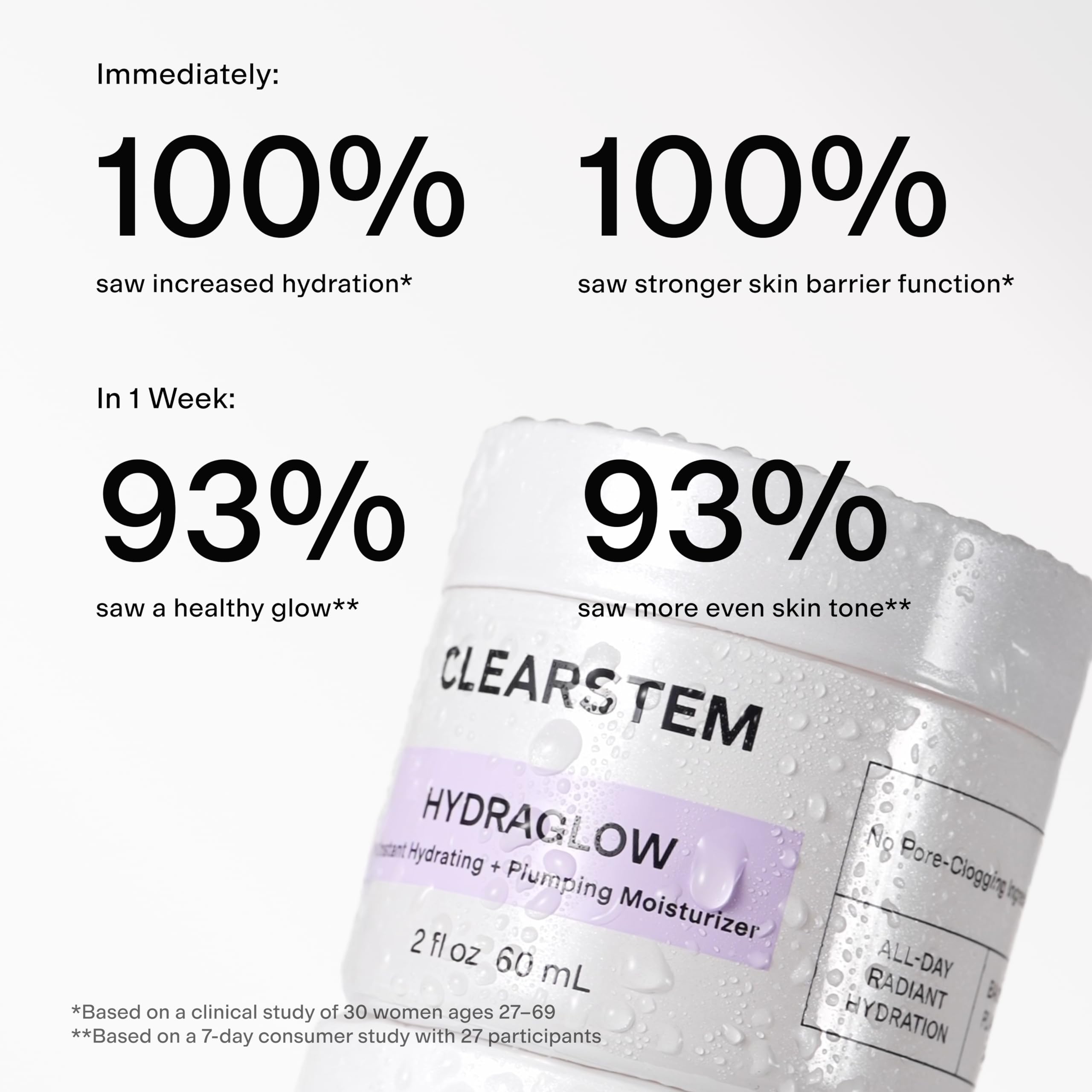 CLEARSTEM cream on hand demonstrating smooth application and fast absorption