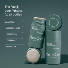 Cleo + Coco balm being applied underarm demonstrating easy glide and clear finish benefit
