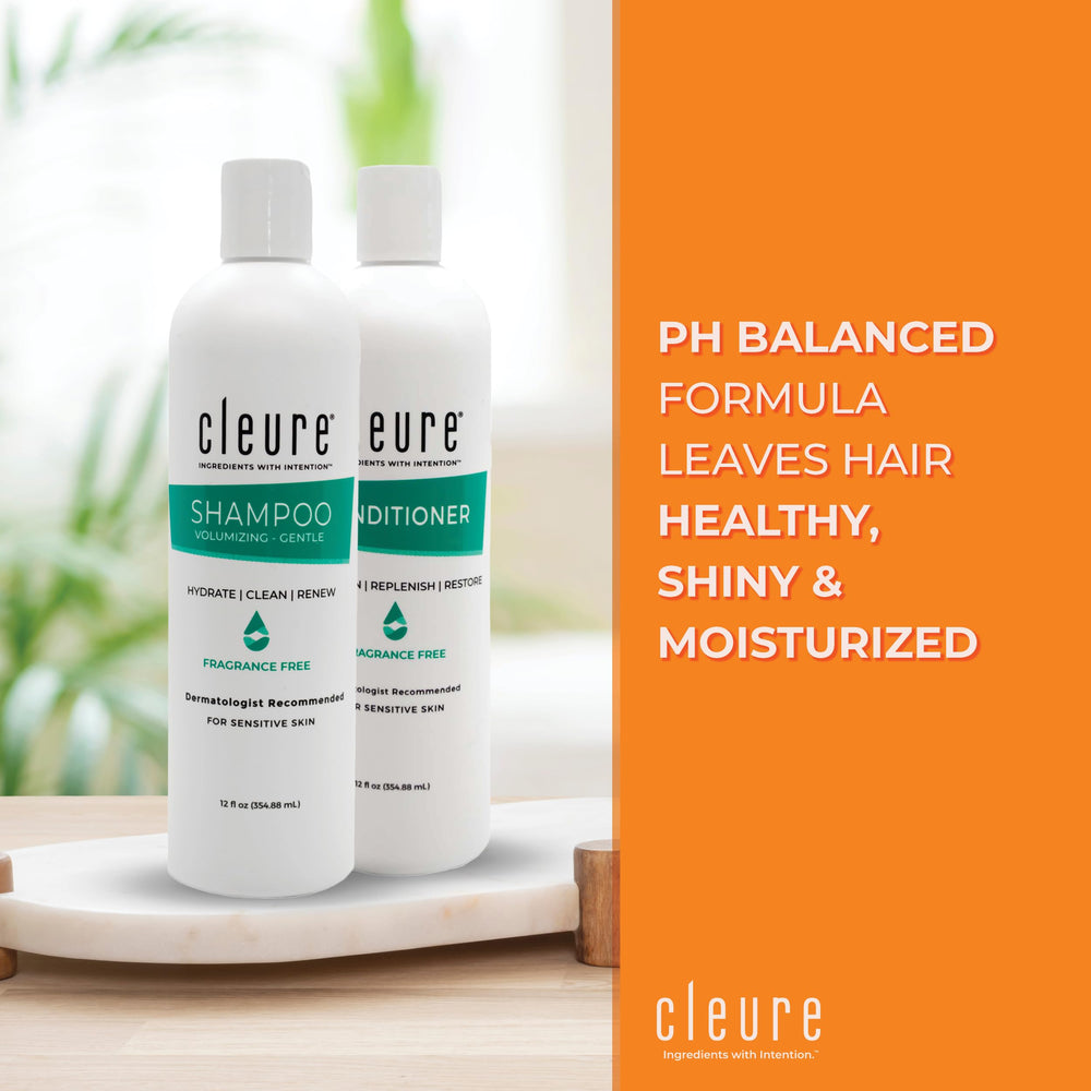 Cleure conditioner pump showing creamy texture for lightweight hydration
