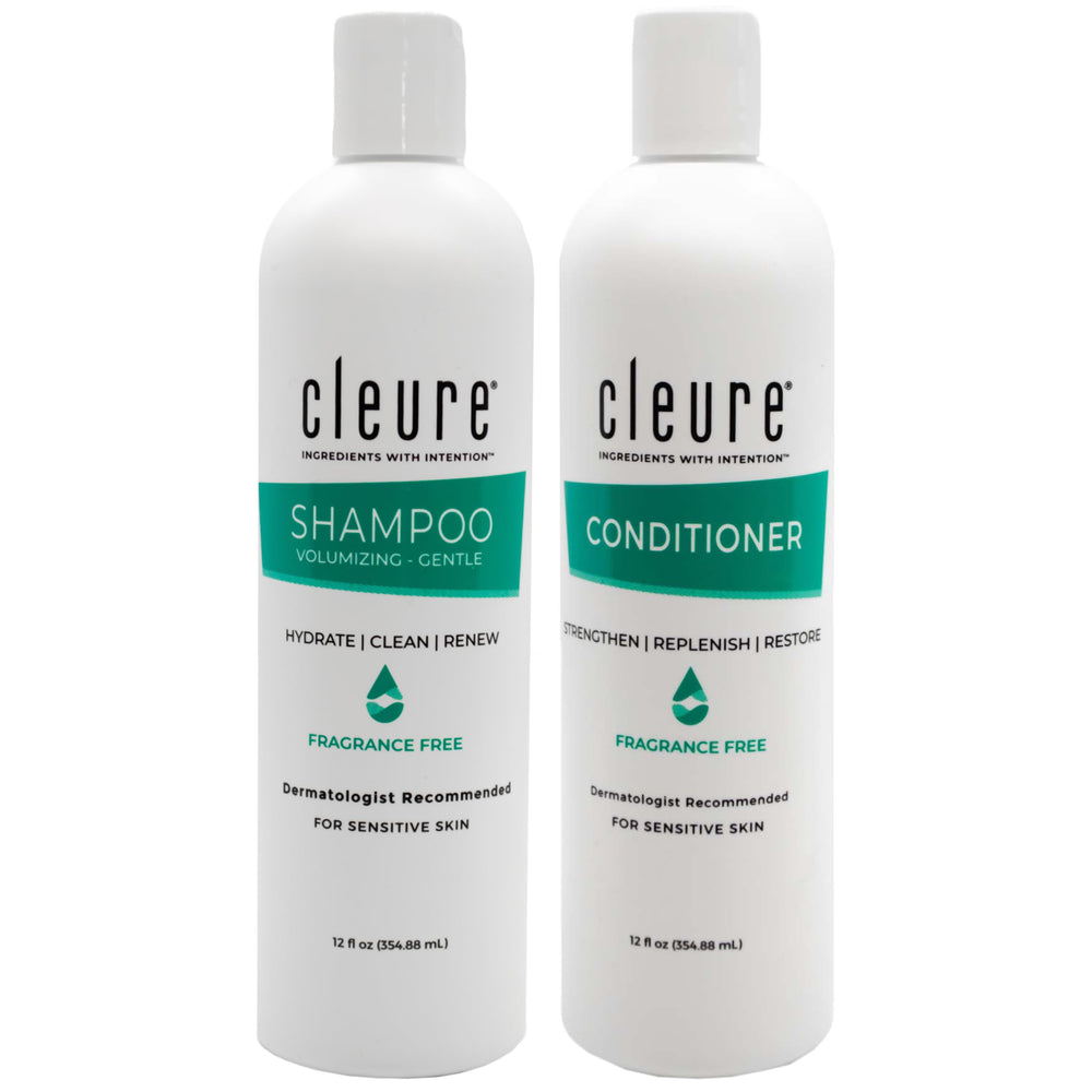 Cleure front packaging showing both bottles and clear product benefits