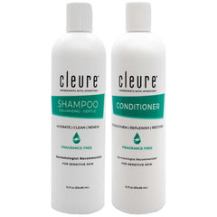 Cleure front packaging showing both bottles and clear product benefits