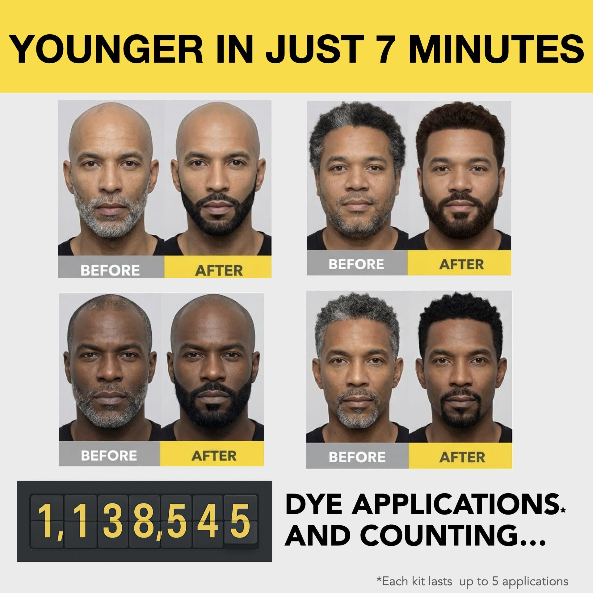 CLEVERMAN man applying beard dye demonstrating fast, neat coverage