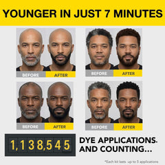 CLEVERMAN man applying beard dye demonstrating fast, neat coverage