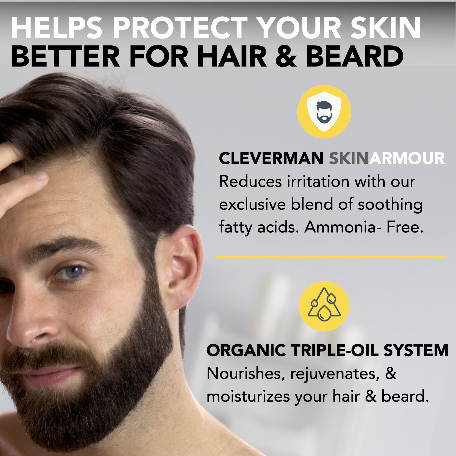 CLEVERMAN shampoo bottle producing lather to maintain color vibrancy