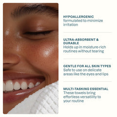 Cliganic towel in hand showing XL size for full-face coverage