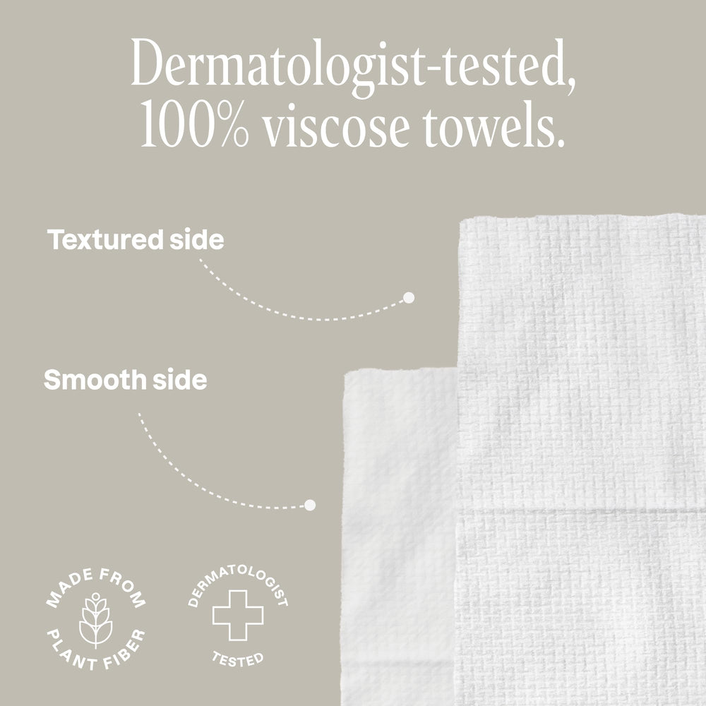 Cliganic towel used with cleanser to lift makeup and impurities