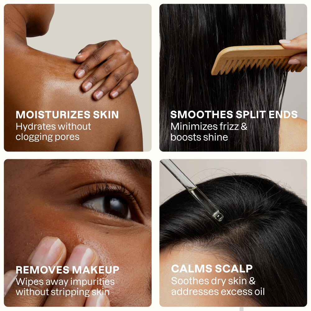 Cliganic jojoba oil hair treatment before and after improving shine and manageability