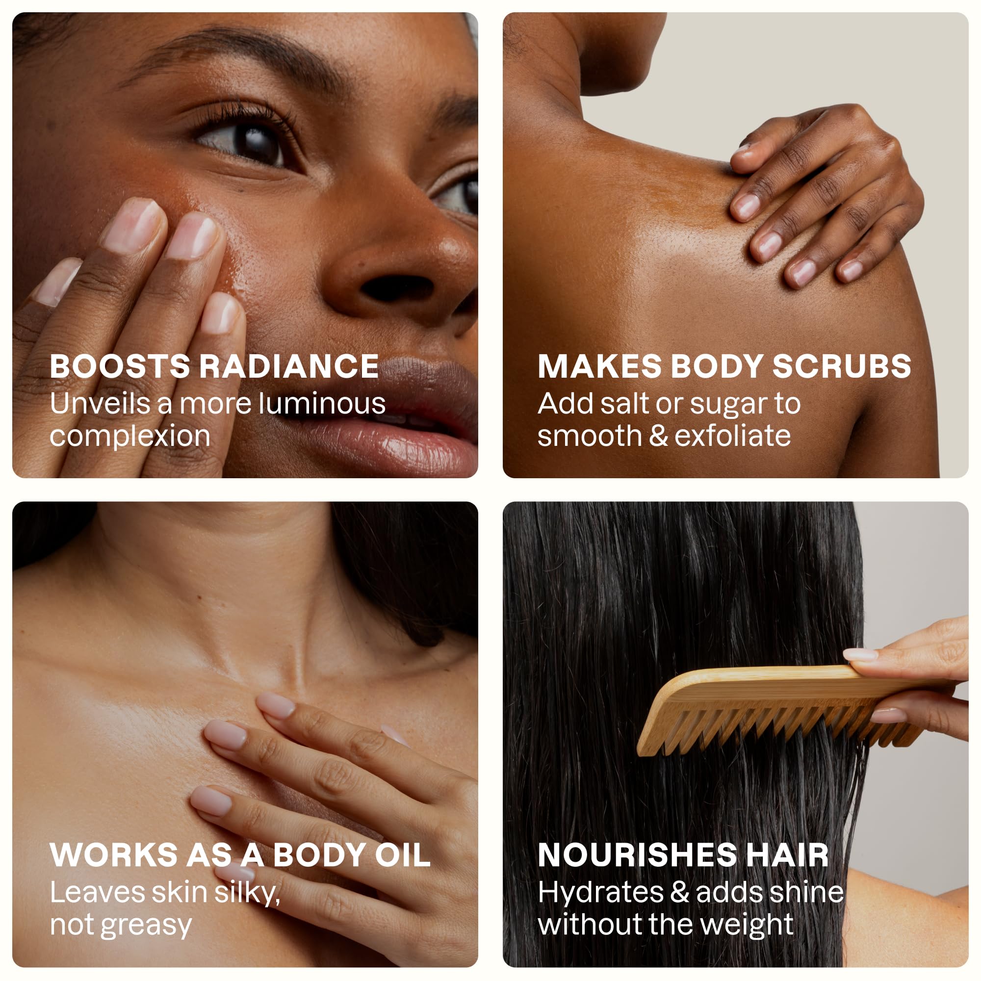 Cliganic applied to scalp demonstrating moisturized scalp and reduced flakiness