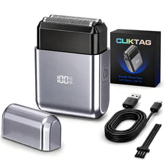 CLIKTAG front view showing compact design and easy grip for travel convenience