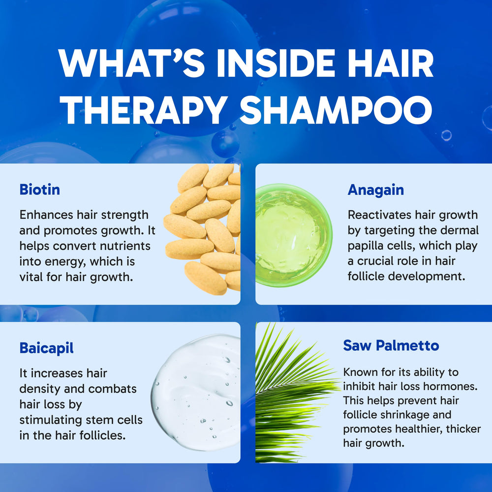 Clinical Effects dispensing shampoo into hand demonstrating easy daily-use benefit