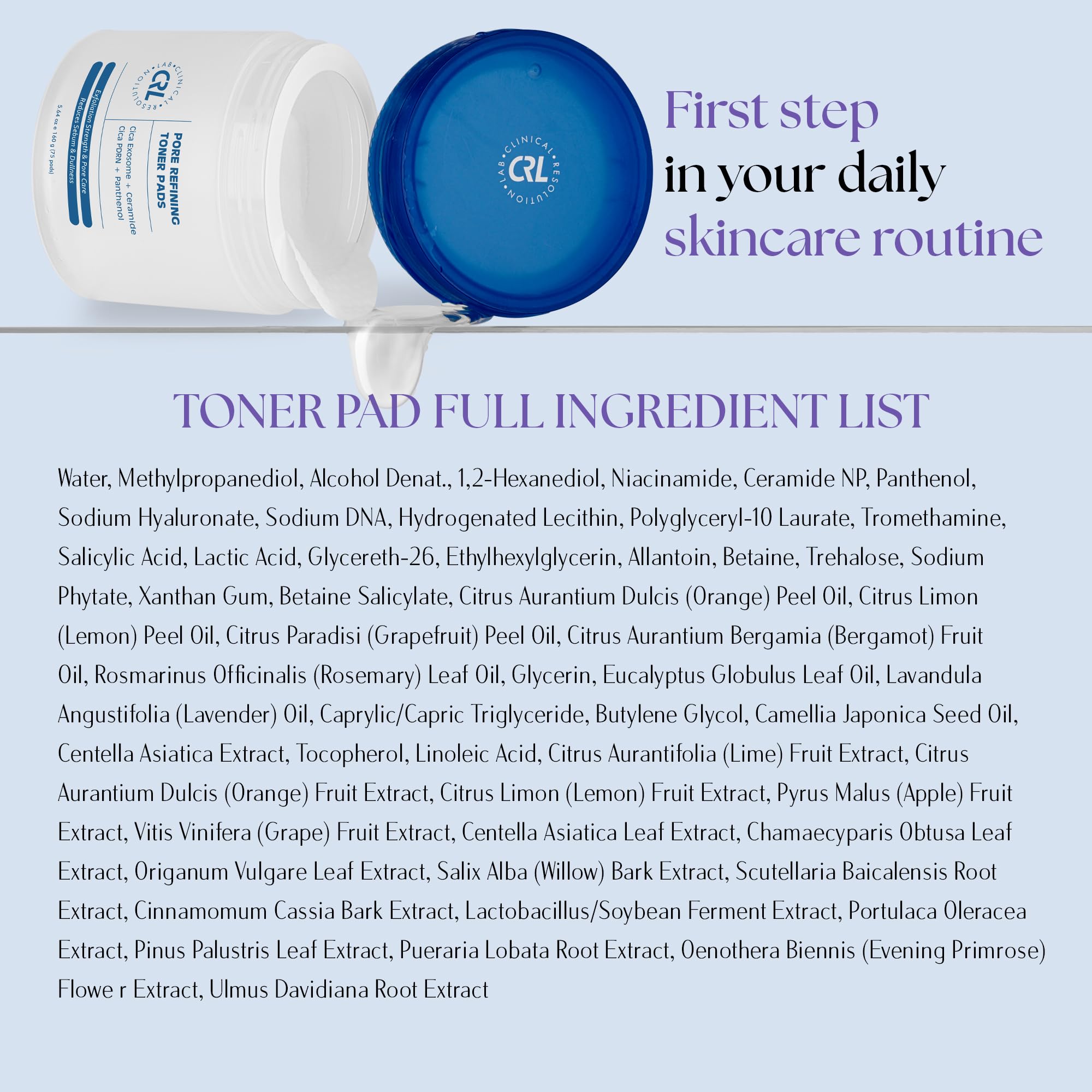 Clinical Resolution product label close-up showing active acids and hydrating claims