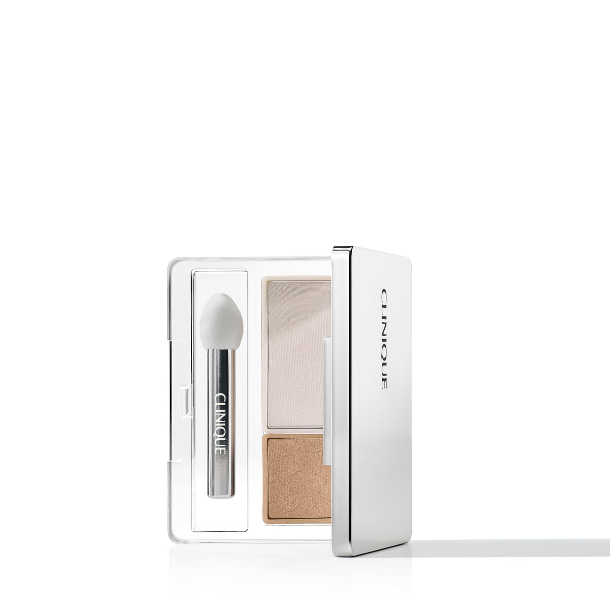 Clinique front compact showing sleek packaging and portable benefit
