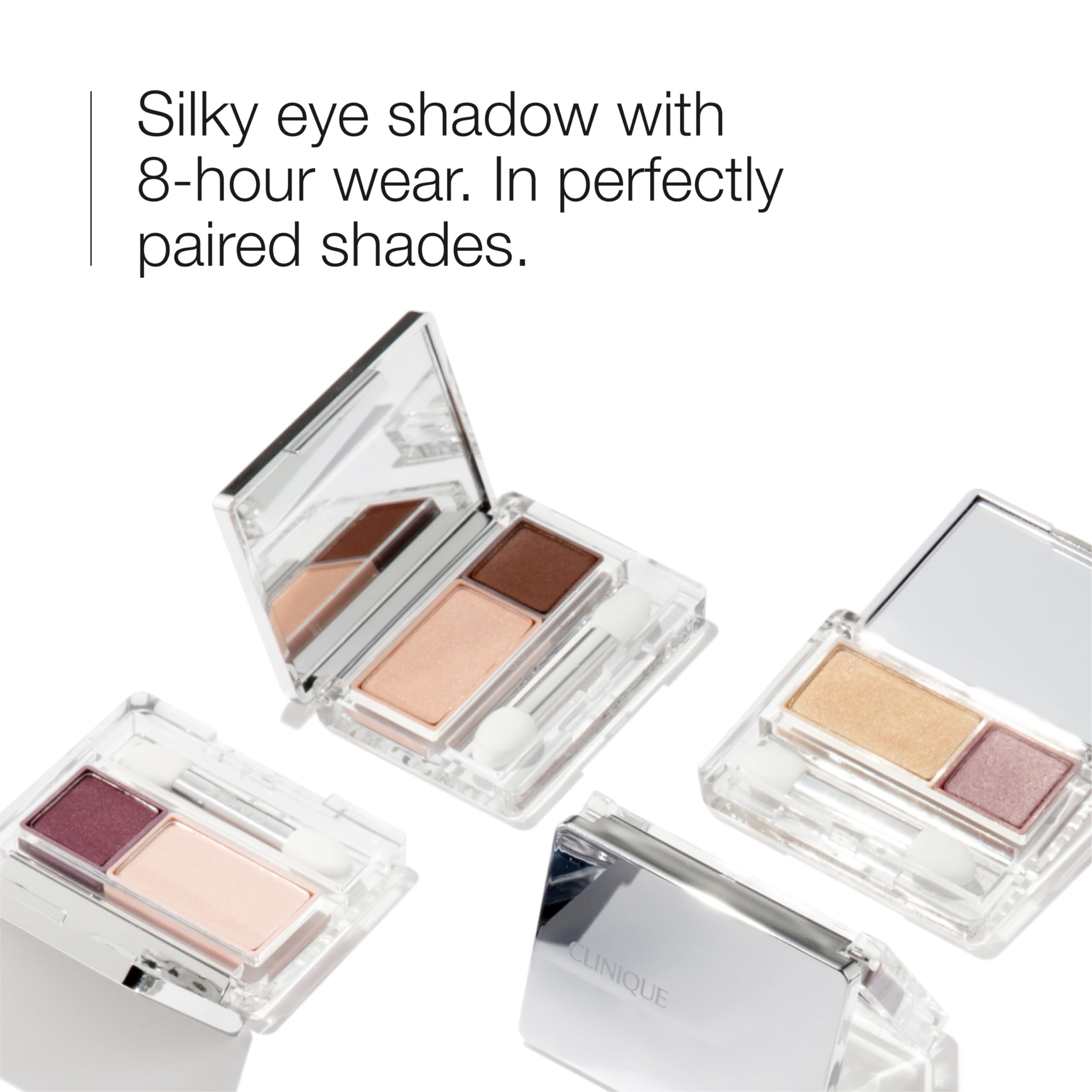 Clinique duo shades close-up showing finely milled pigments for easy blending
