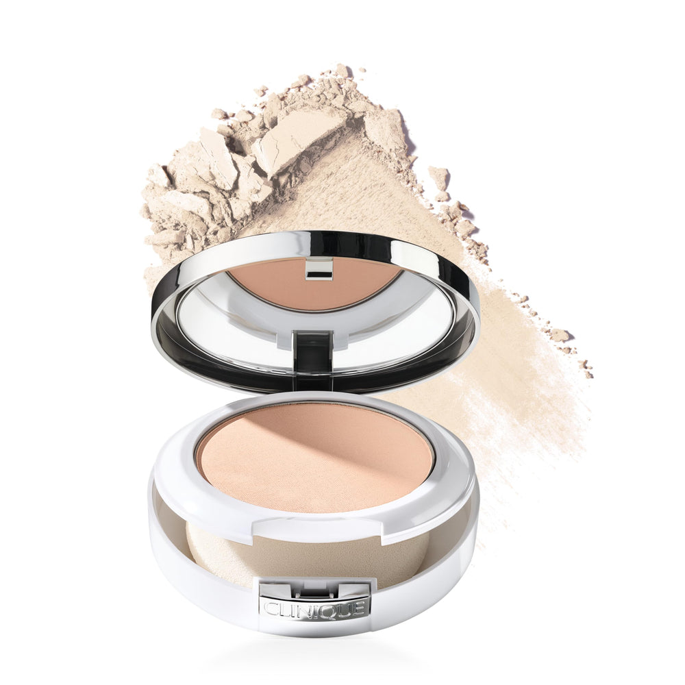 Clinique front compact shot showing sleek case and easy portability benefit