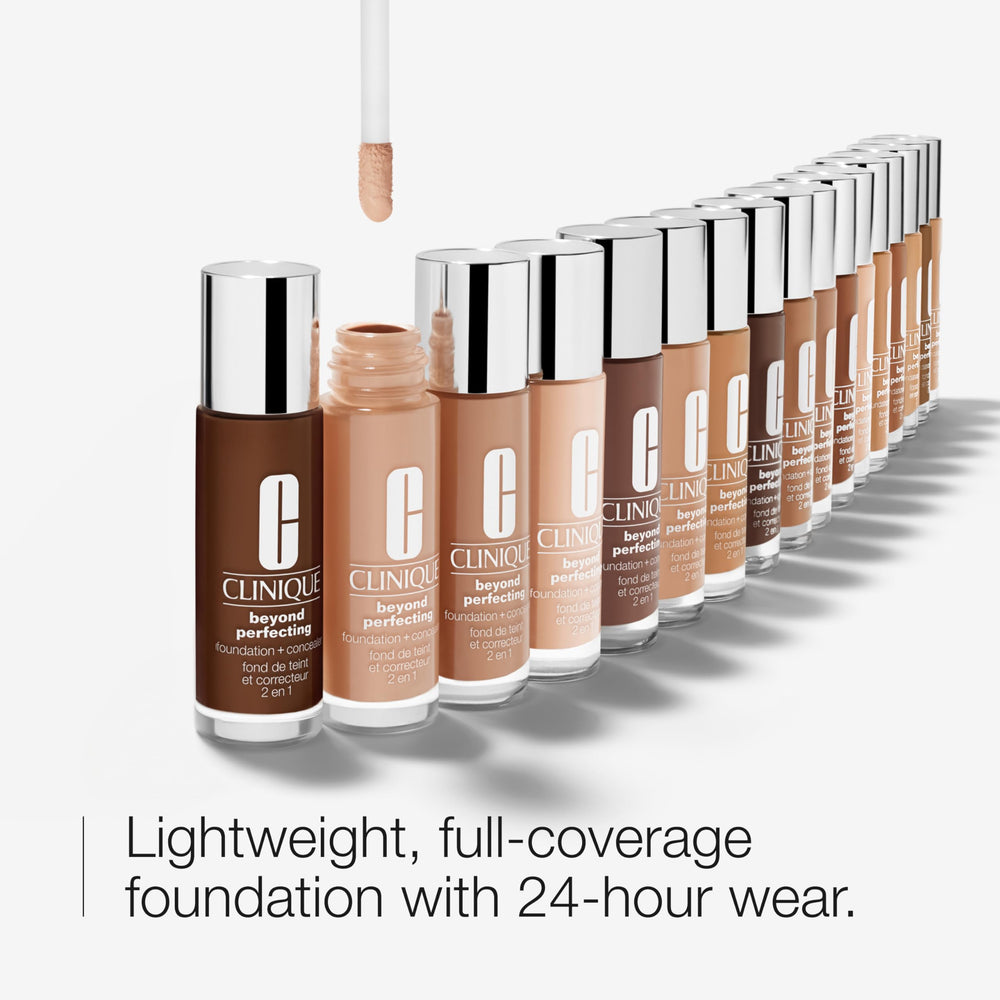 Clinique swatch on arm showing neutral shade match and even coverage benefit