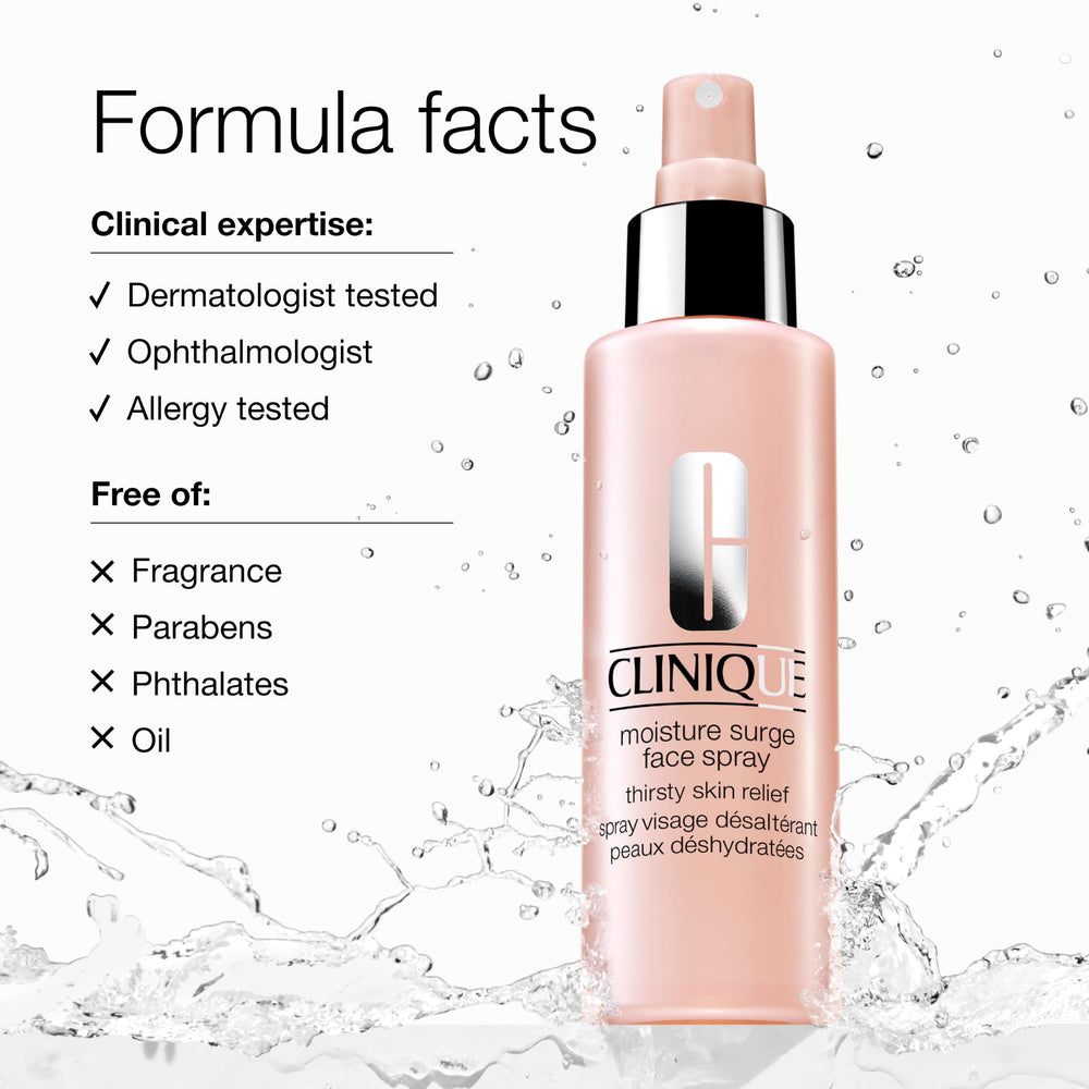 Clinique bottle staged with other skincare, complements daily routine