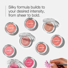 Clinique brush sweeping blush showing ease of application benefit