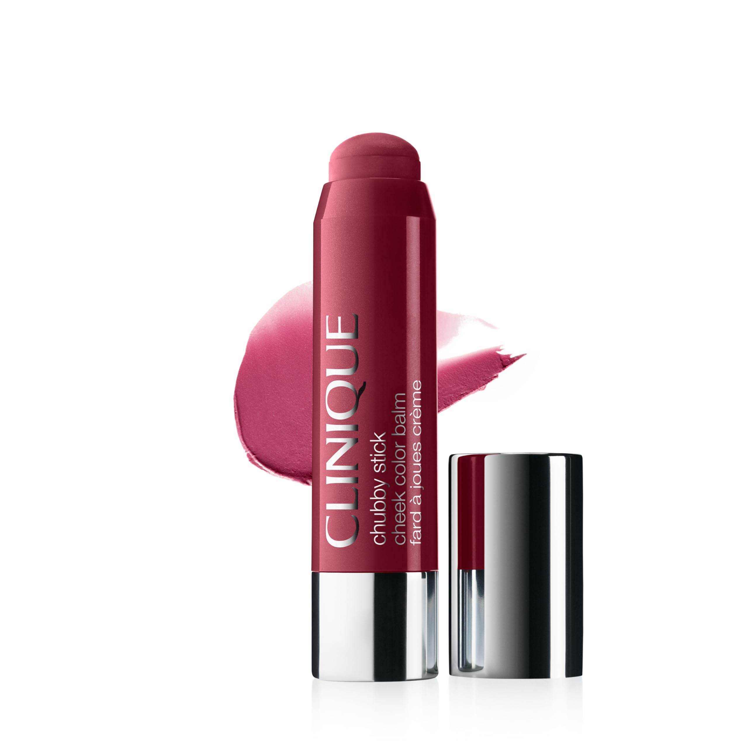 Clinique front view of chubby cream blush stick showing color and tube for quick application