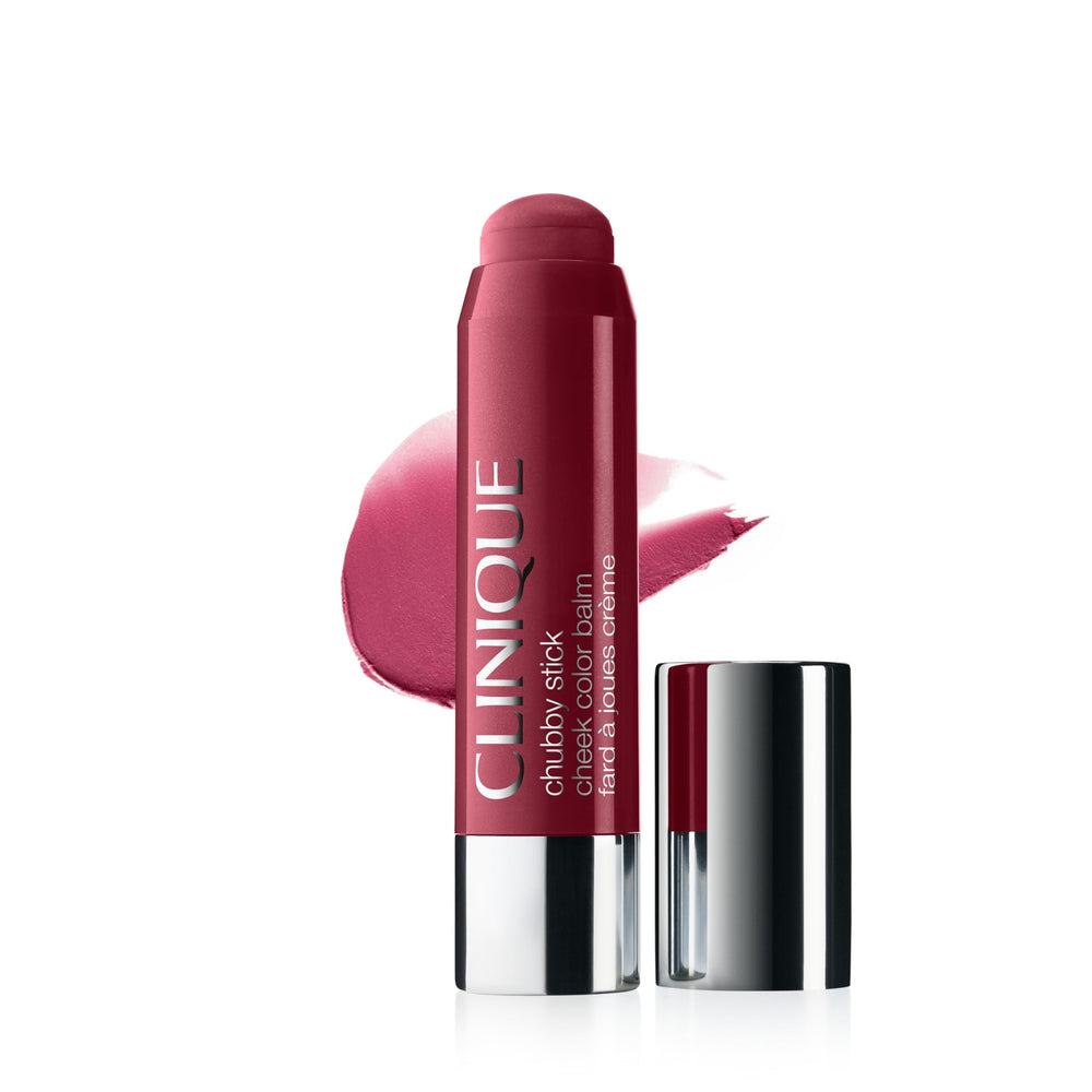 Clinique front view of chubby cream blush stick showing color and tube for quick application