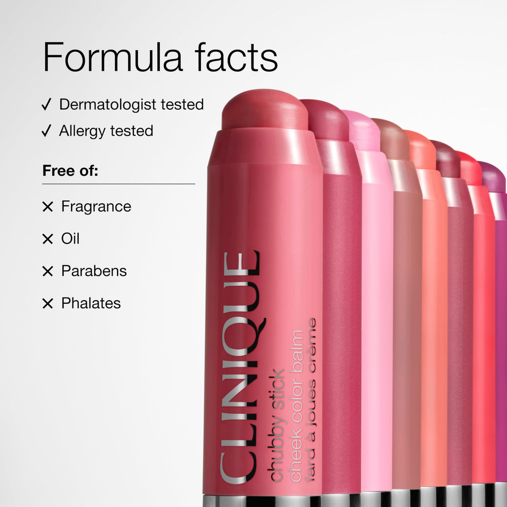 Clinique product held in hand to show compact size and convenient on-the-go portability