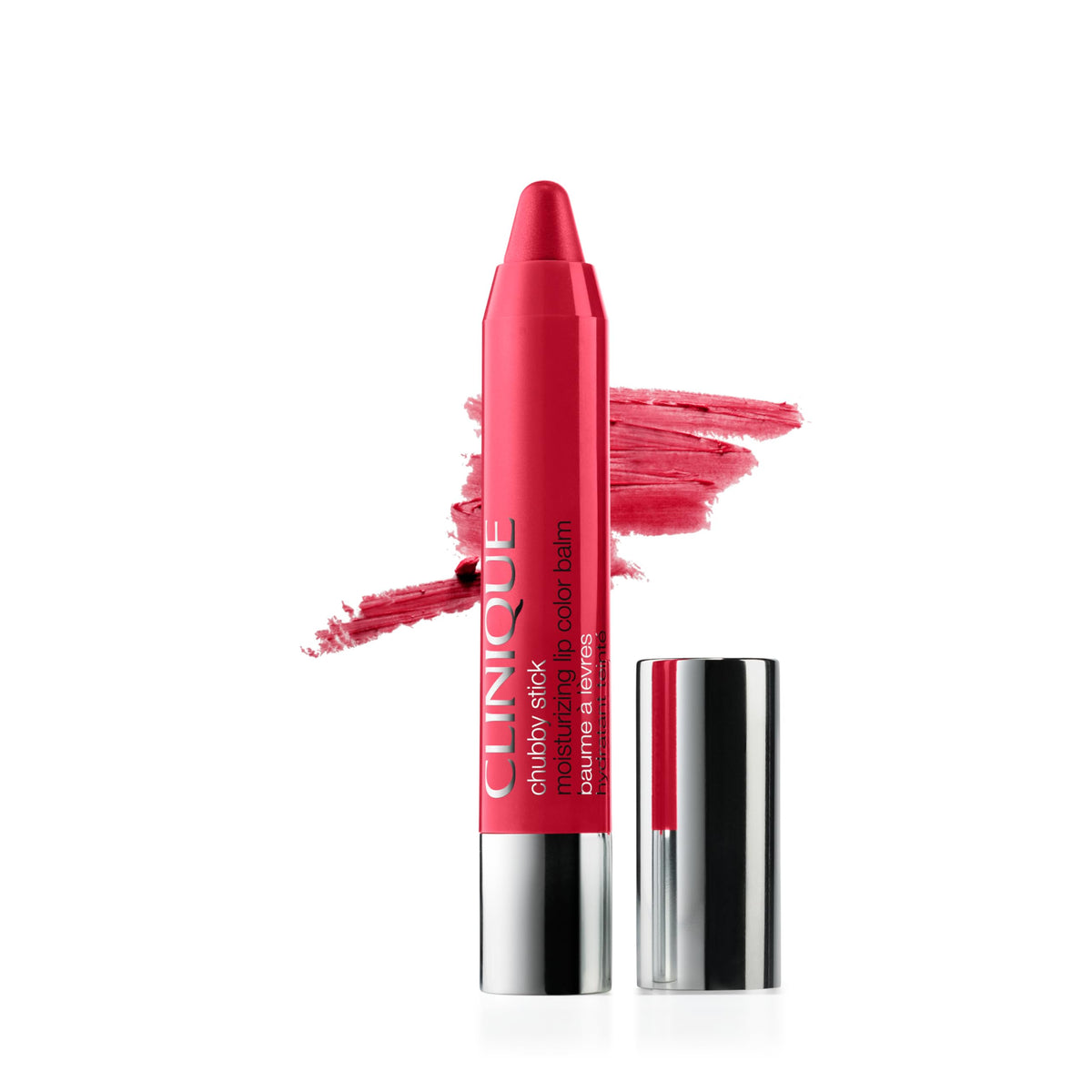 Clinique Chubby Stick front packaging showing Chunky Cherry shade and benefit