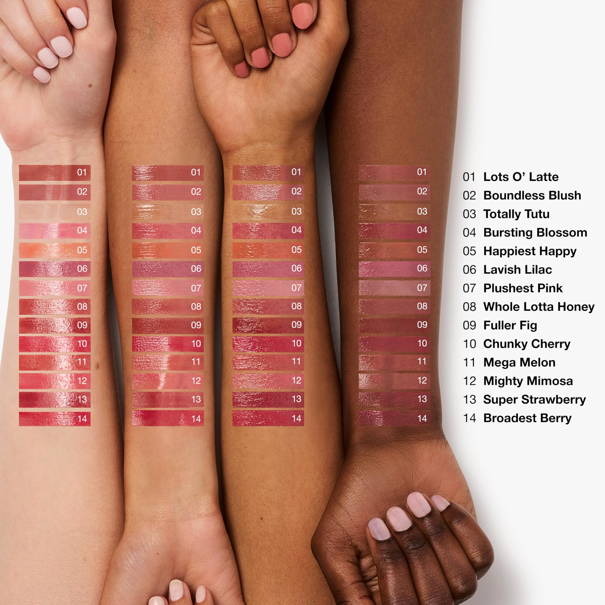 Clinique chubby stick open cap and label visible, clear shade name and ingredients
