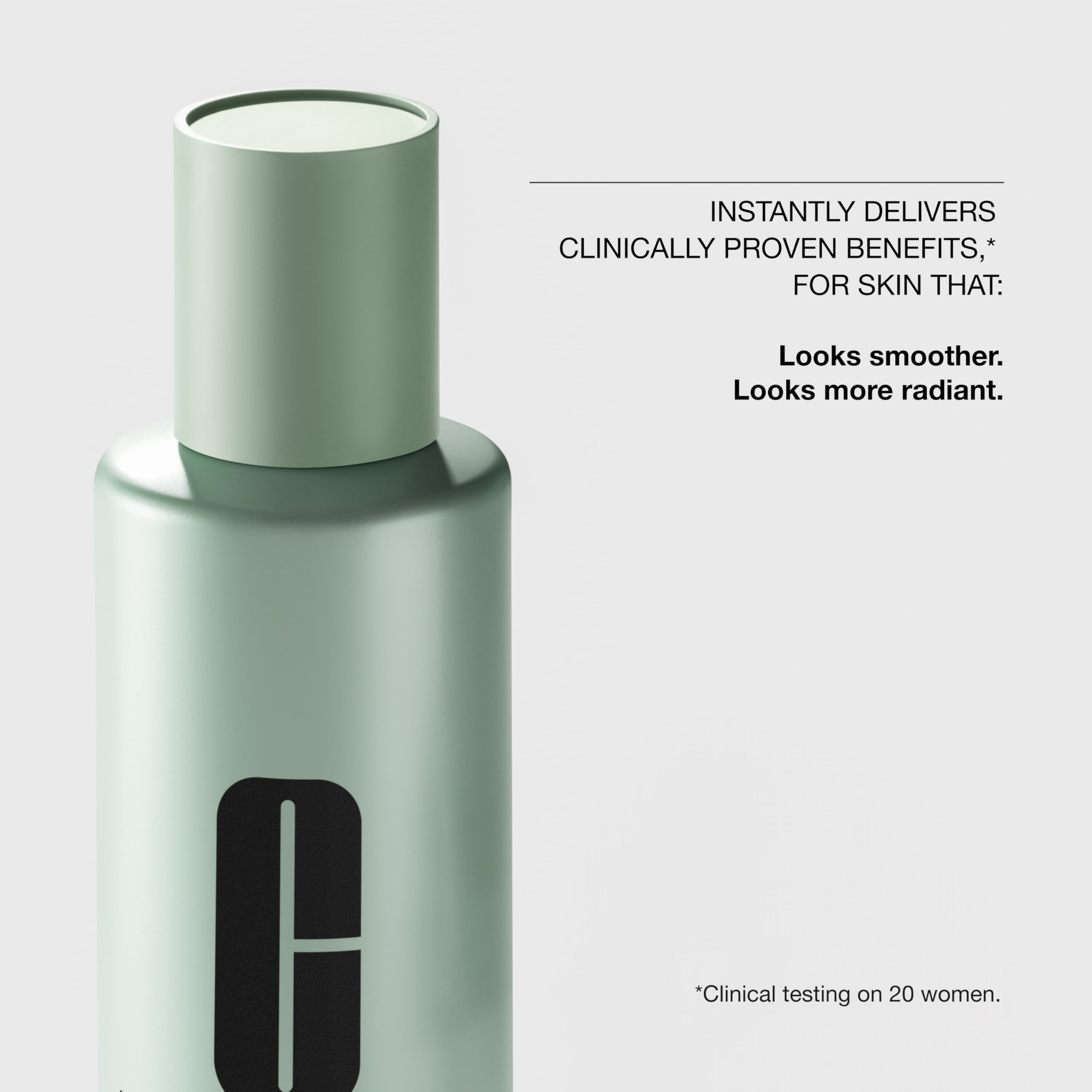 Clinique cap and label detail emphasizing brand clarity and sensitive-skin formulation
