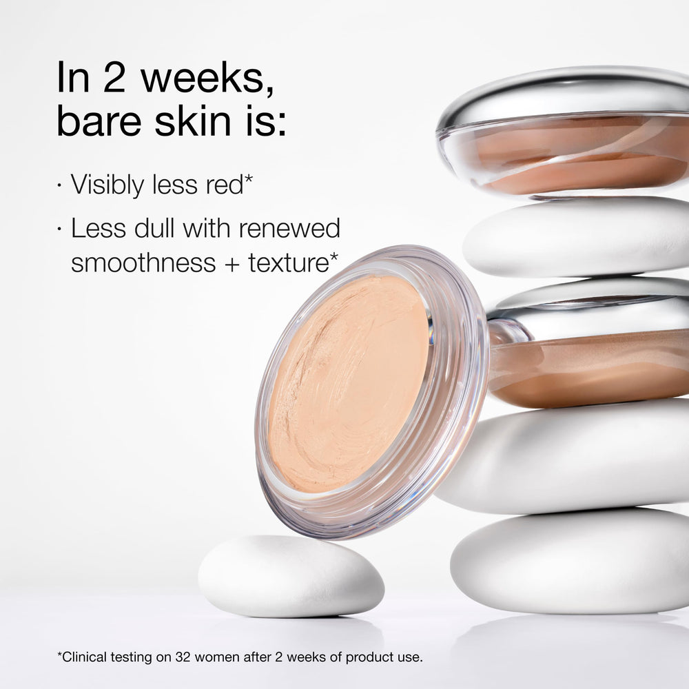 Clinique before and after comparison reducing redness and evening complexion
