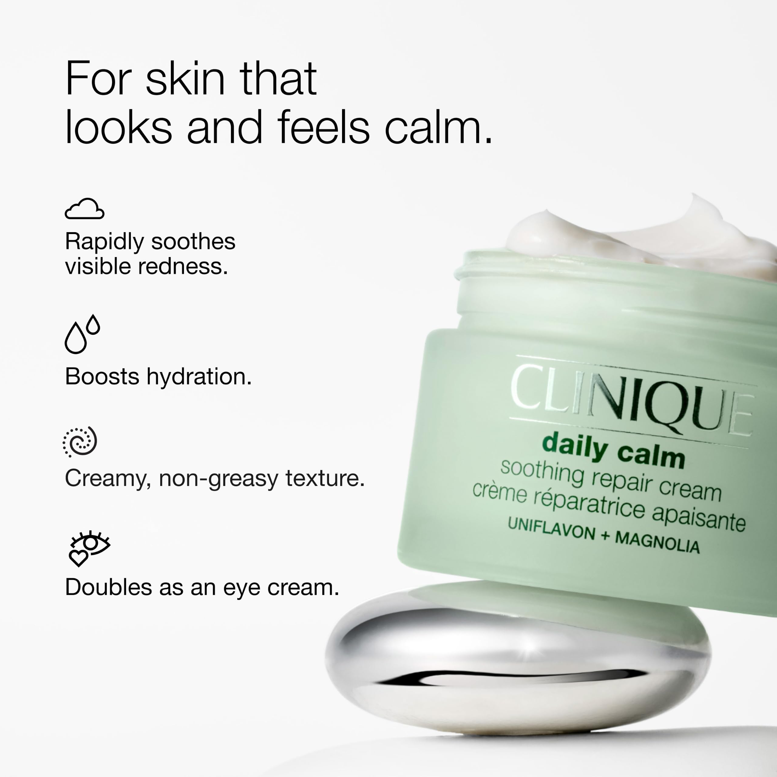 Clinique open jar texture close-up highlighting smooth non-greasy finish