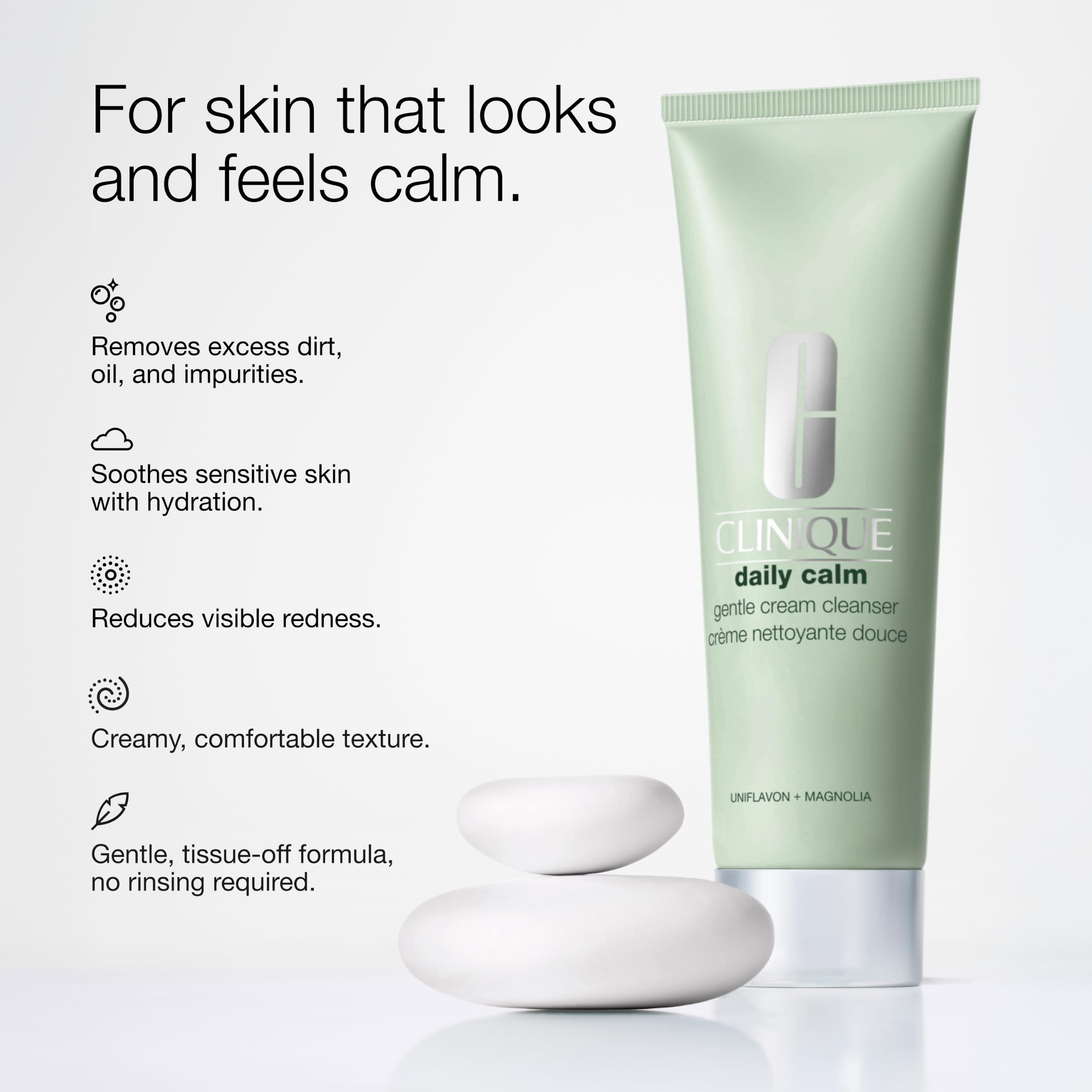 Clinique pump dispensing cream texture for easy, no-rinse cleansing