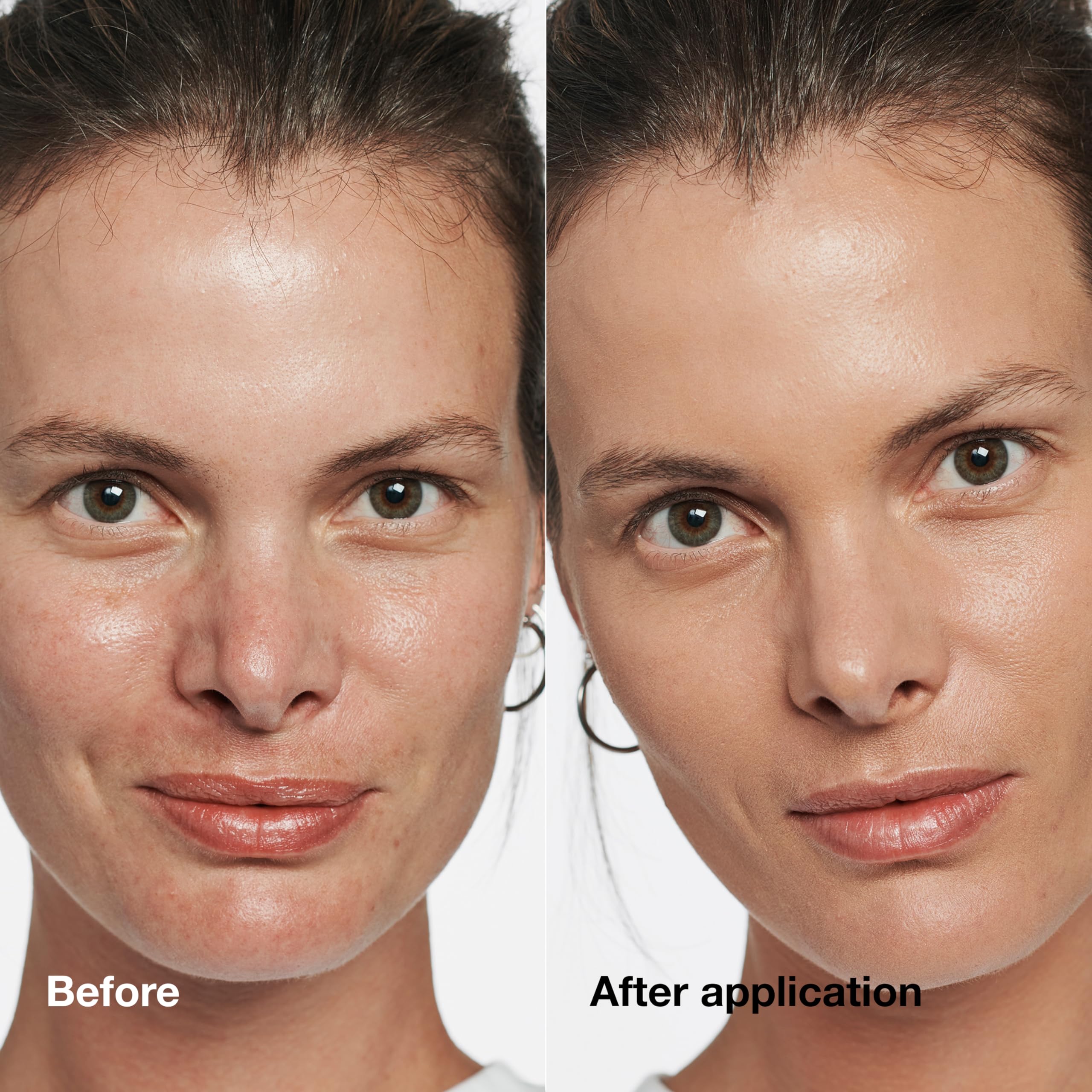 Clinique foundation applied with brush demonstrating natural seamless finish