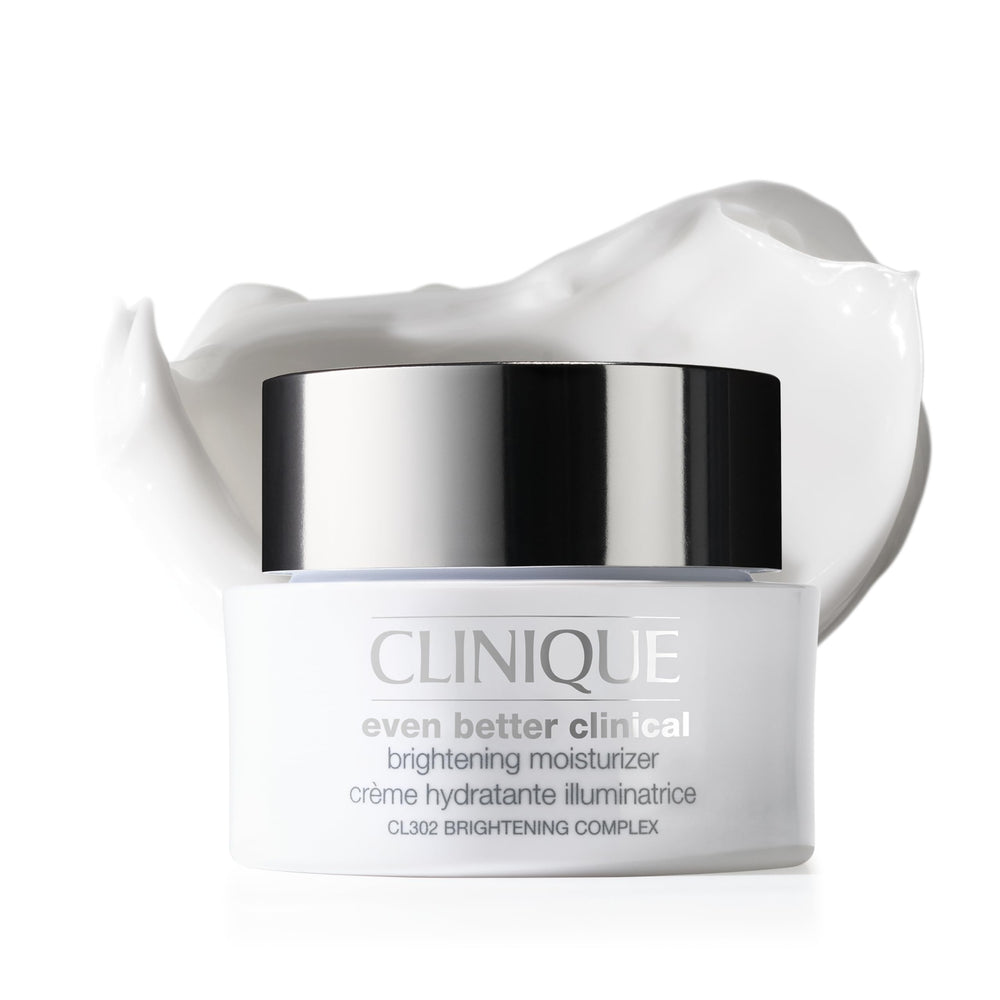 Clinique jar front view showing product and brightening benefit