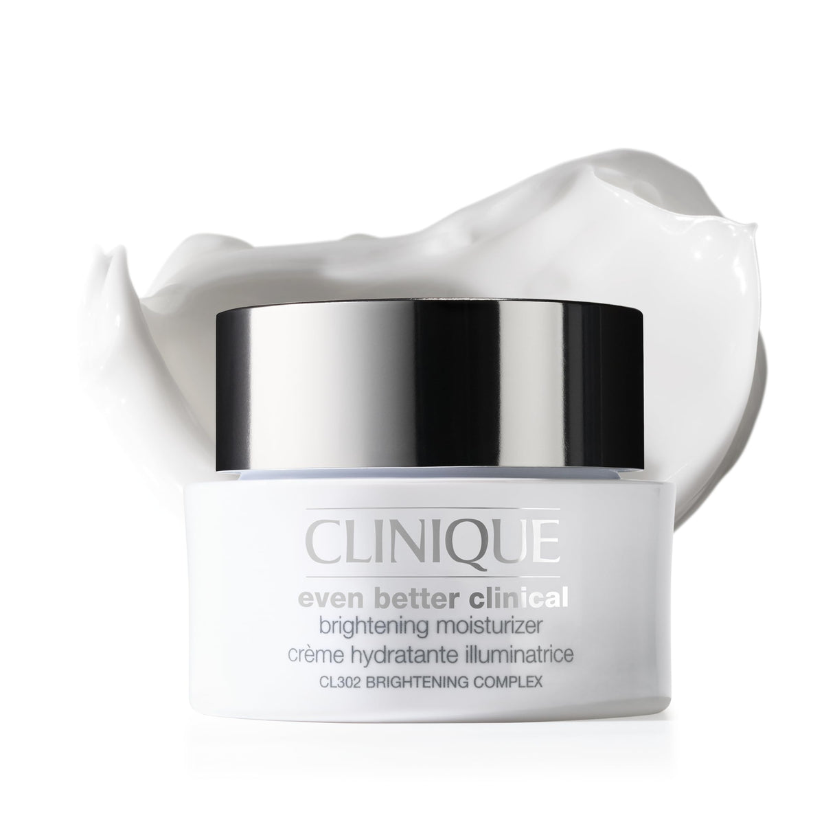 Clinique jar front view showing product and brightening benefit