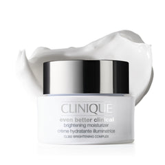 Clinique jar front view showing product and brightening benefit