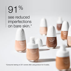 Clinique texture drop on hand showing serum-like consistency and smooth blending benefit