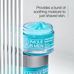 Clinique for Men gel-cream texture closeup highlighting quick absorption benefit
