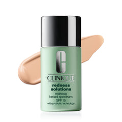 Clinique bottle front view showing shade and calming finish benefit