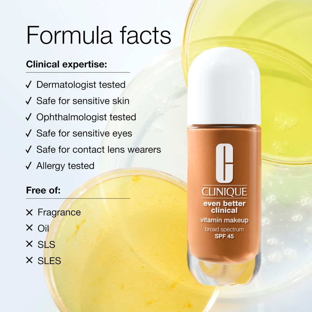 Clinique foundation applied on model for natural luminous finish benefit