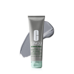 Clinique front packaging showing product and benefit of dual-action cleansing