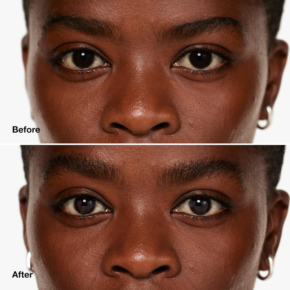 Clinique gel applied to eyebrows demonstrating natural hold and polished finish