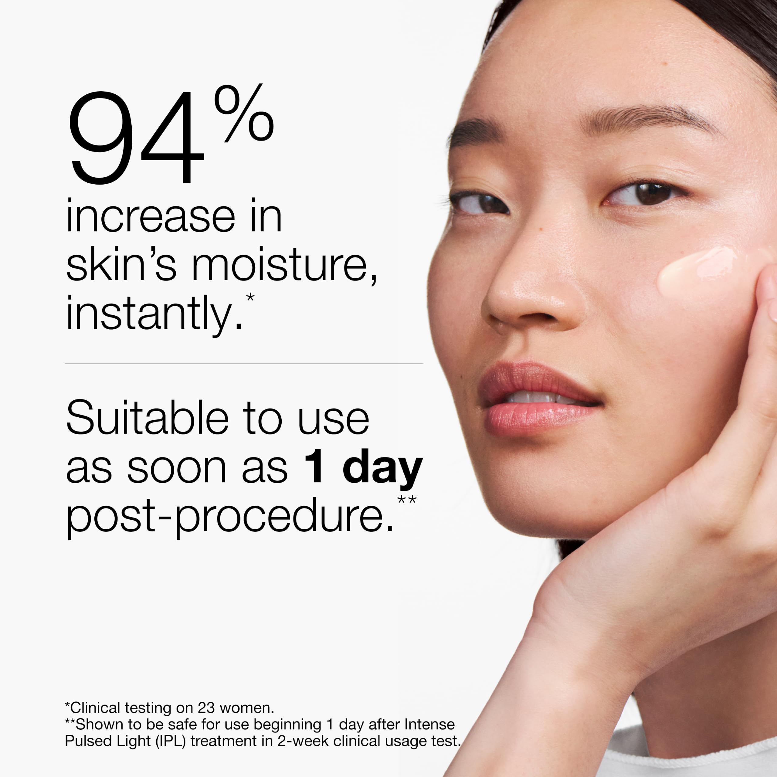 Clinique gel spread on hand showing quick absorption benefit