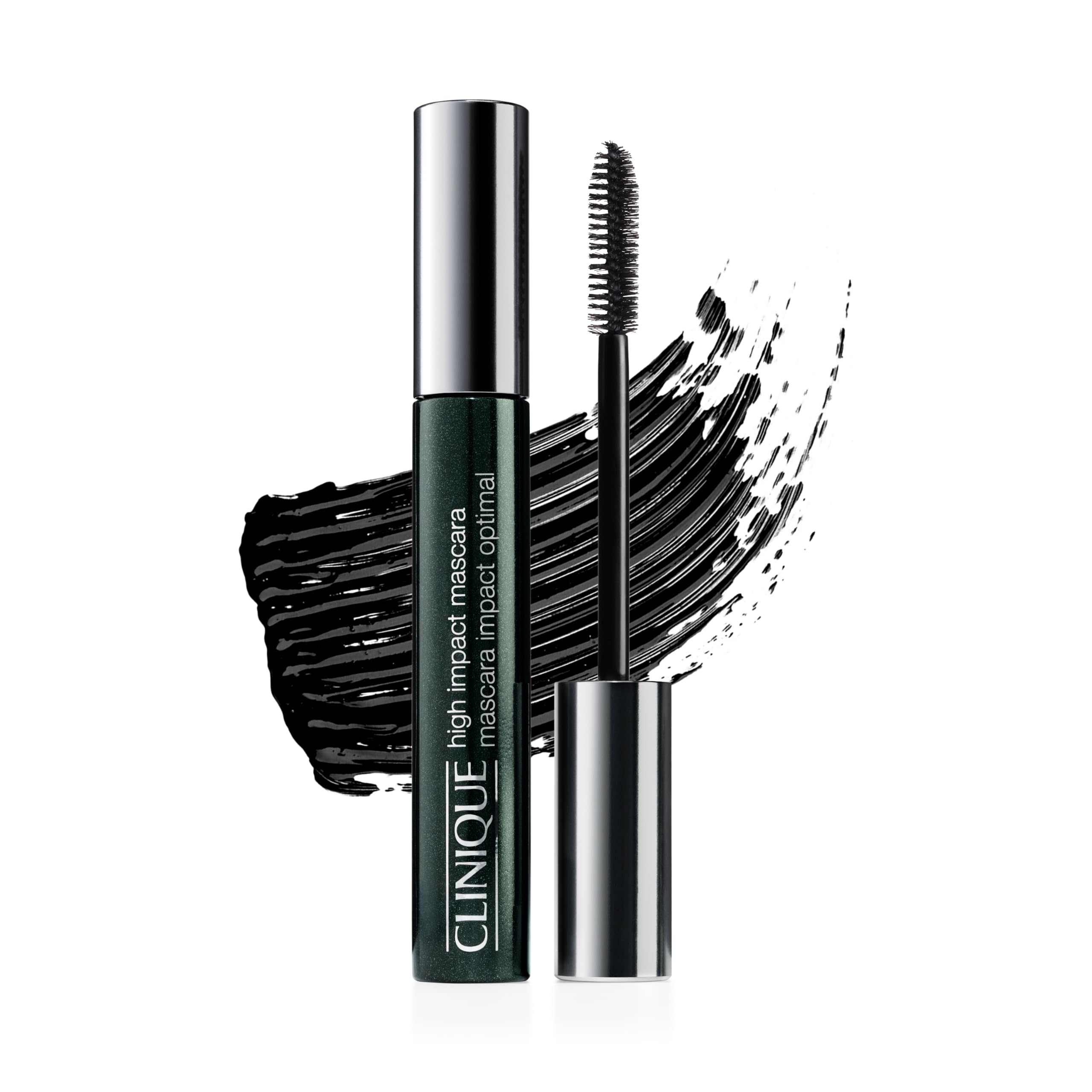 Clinique front packaging showing mascara tube and brand clarity benefit