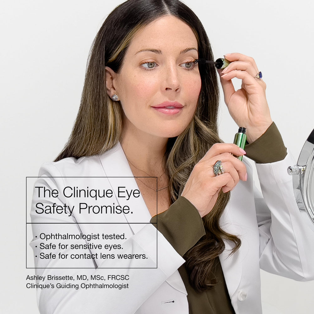 Clinique mascara being applied in morning routine showing quick polished look benefit