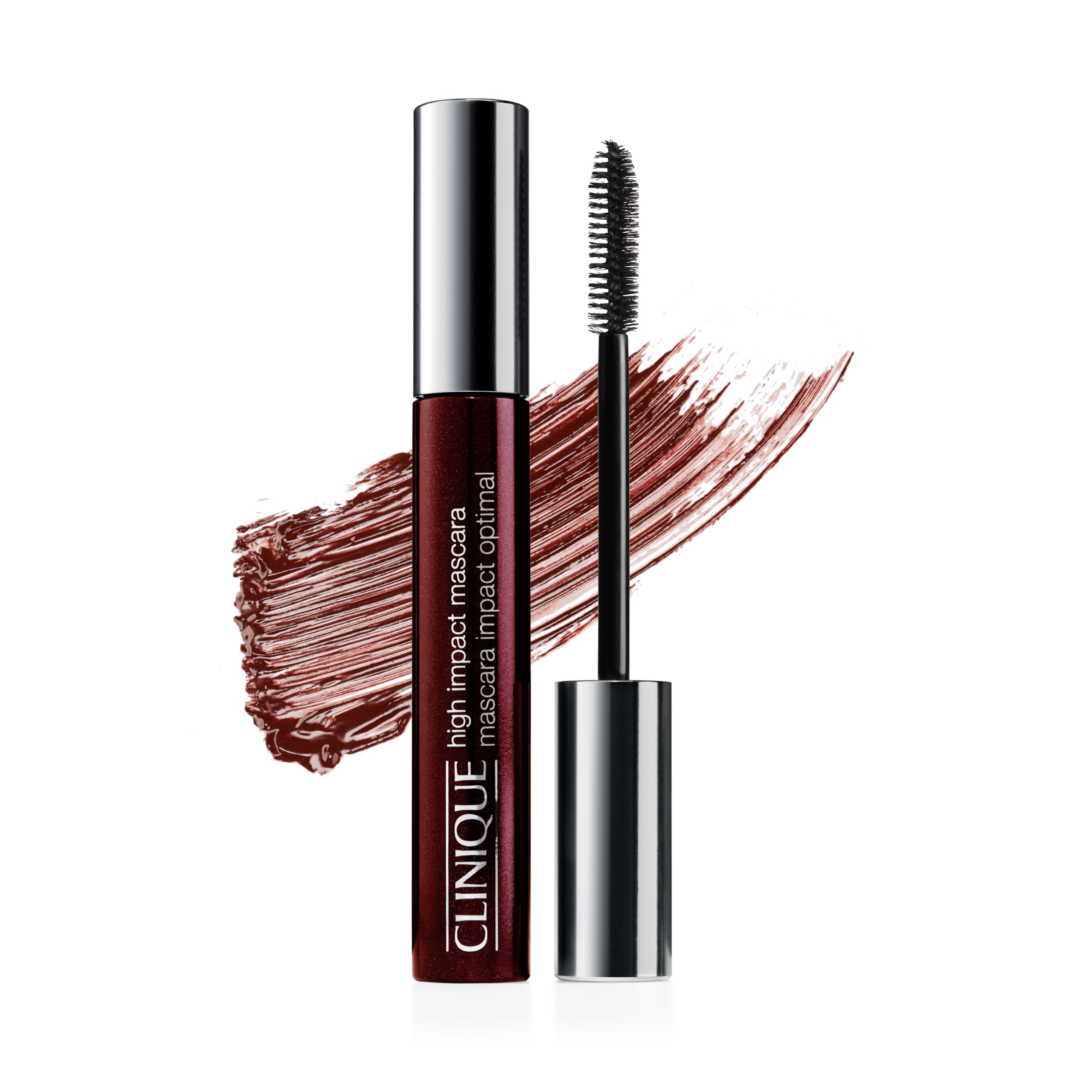 Clinique High Impact Mascara front packaging showing product and shade benefits