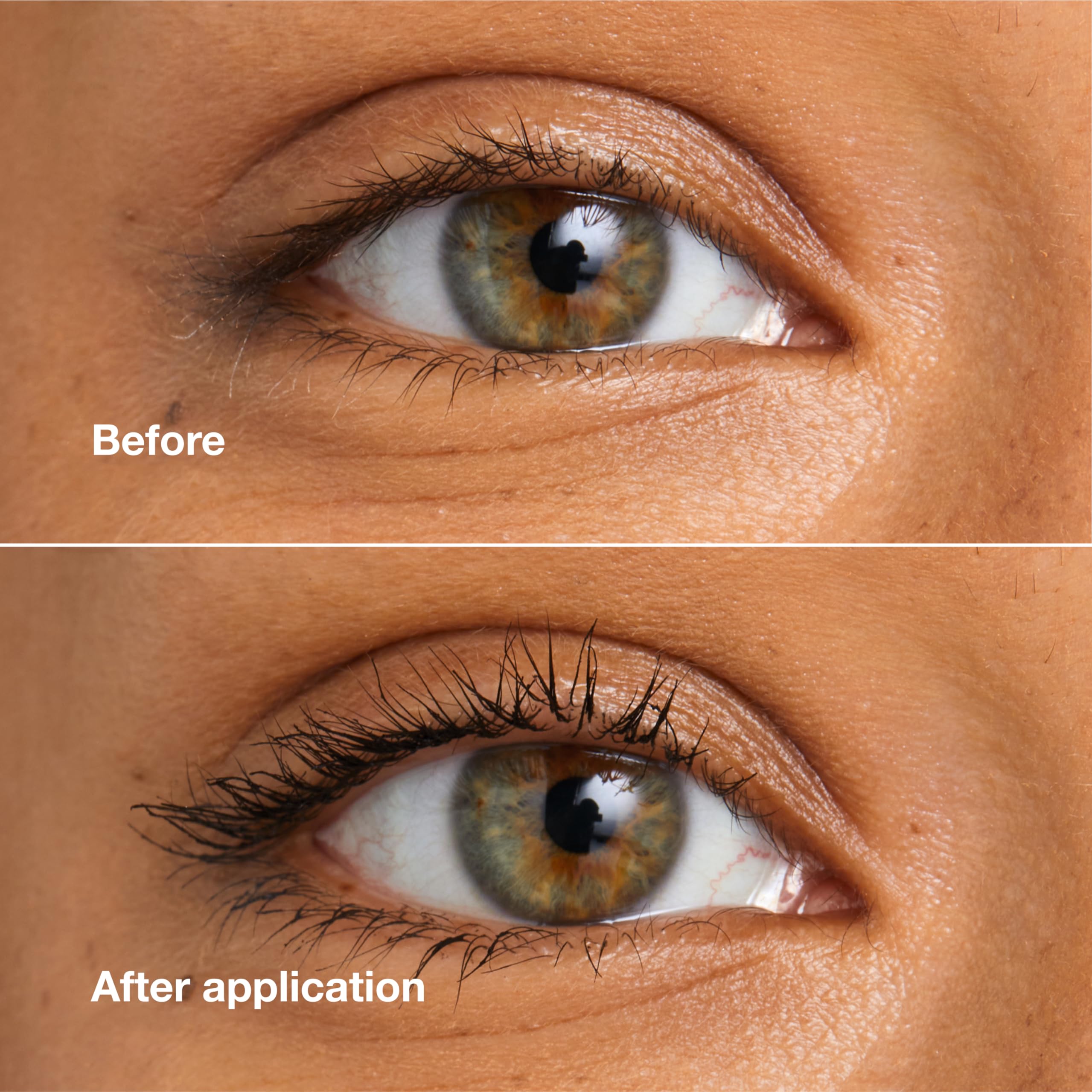 Clinique wand with mascara swirl highlighting buildable, clump-free application