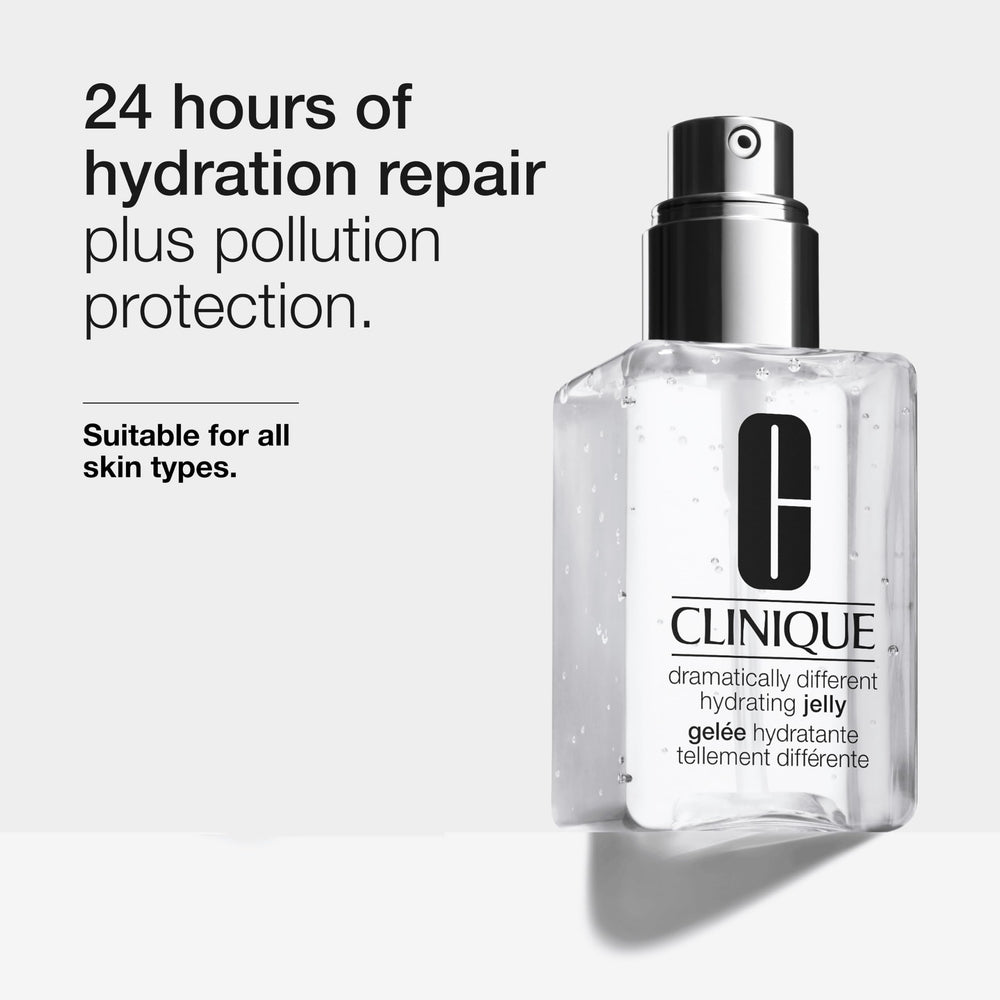 Close-up of Clinique hydrating jelly texture highlighting lightweight hydration benefit