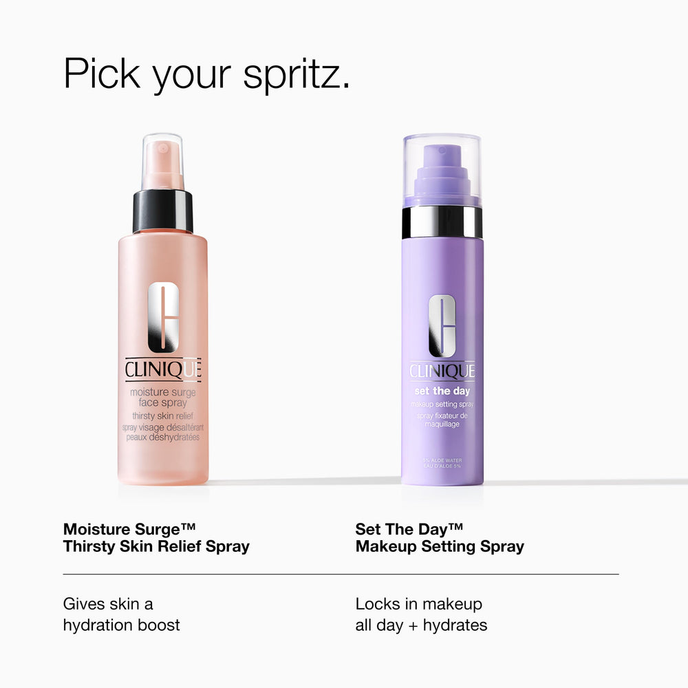Clinique bottle in hand for size comparison, portable hydration on the go